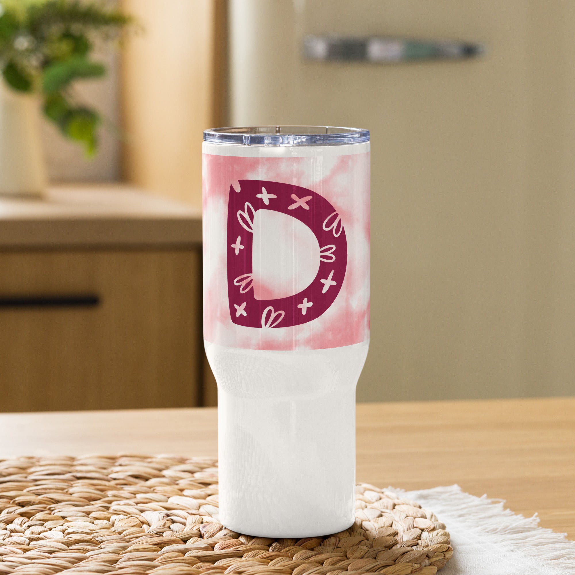 Travel mug designed with your Initial